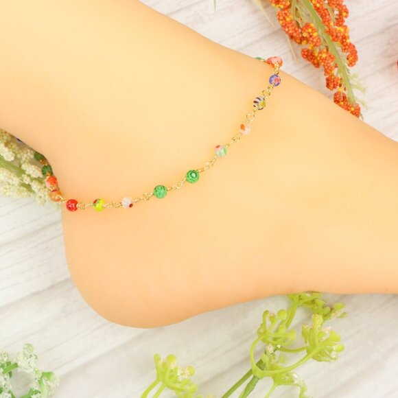 "Handmade Anklet – Elegant & Delicate Jewelry for Women | UNVRC1403 - Picture 6 of 10